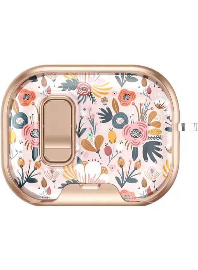 حافظة شاملة مطلية بلطخة لطيفة لـ AirPods Pro 3 2025 مع قفل أمان Switch + حامل سفلي (زهرة النخيل، AirPods Pro 2) - Image 1